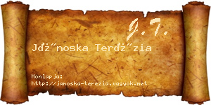 Jánoska Terézia névjegykártya